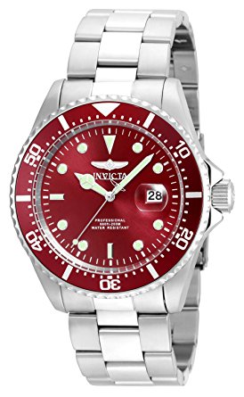 Invicta Men's 'Pro Diver' Quartz Stainless Steel Diving Watch, Color:Silver-Toned (Model: 22048)