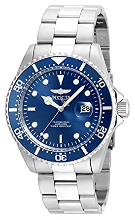 Invicta Men's 'Pro Diver' Quartz Stainless Steel Diving Watch, Color:Silver-Toned (Model: 22019)