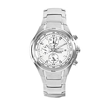 Seiko Men's SNAE39 Neosport Stainless Steel White Chronograph Dial Watch