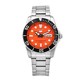 Seiko Men's SNZF19 Sports Stainless-Steel Automatic Orange Dial Watch