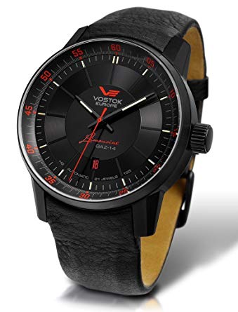 Vostok-Europe Gaz-Limo Black PVD Watch with Trigalight Gas Tube Illumination 5654140