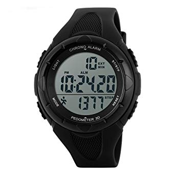 SKMEI 1108 Japanese-quartz LED Display 50M Waterproof Sports Multifunction Pedometer Watch