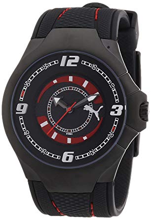 PUMA Men's PU101681001 Slim Pedal II Black IP Black Dial Watch