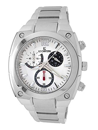 Le Chateau Men's 5410M_WHT Sports Dinamica Collection with Chrono and Military-Time Watch