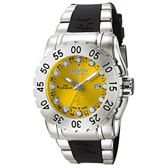 Invicta Men's 6648 Reserve Collection GMT Yellow Dial Black Rubber Watch