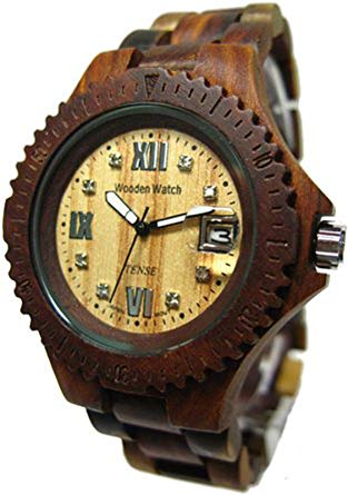 Tense Inlaid Multicolored Sports Natural Wood Watch Roman Numerals G4100I RNLF