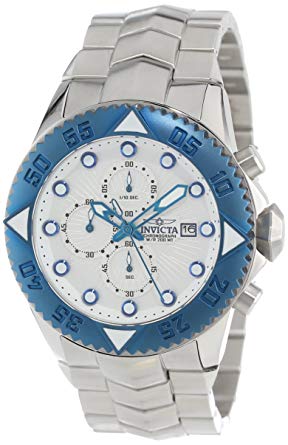 Invicta Men's 13103 Pro Diver Chronograph Silver Textured Dial Stainless Steel Watch