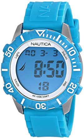 Nautica Unisex N09926G NSR 100 Digital Watch With Blue Silicone Band