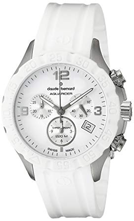 Claude Bernard Men's 10205 3B BIN Stainless Steel Watch With White Rubber Band