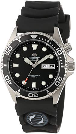 Orient Men's EM6500BB 'Ray' Automatic Stainless Steel Watch with Black Rubber Strap