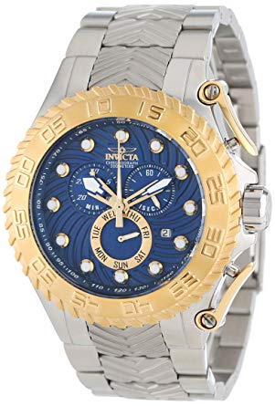 Invicta Men's 12935 Pro Diver Chronograph Blue Textured Dial Stainless Steel Watch