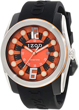 IZOD Men's IZS1/3 BLK/ORANGE Sport Quartz 3 Hand Watch