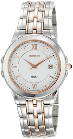 Seiko Men's SKK690 Le Grand Sport Silver-Tone and Rose Tone Watch