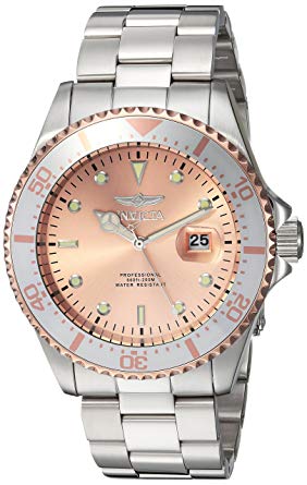 Invicta Men's 'Pro Diver' Quartz Stainless Steel Diving Watch, Color:Silver-Toned (Model: 23398)