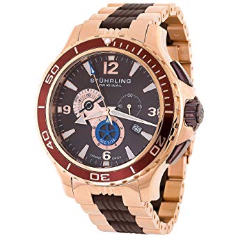 Stuhrling Original Men's 270.332K759 Exclusive Trekker Sportsman Swiss Chronograph Brown Dial Watch