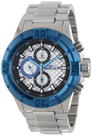 Invicta Men's 12374 Pro Diver Chronograph Silver Textured Dial Stainless Steel Watch