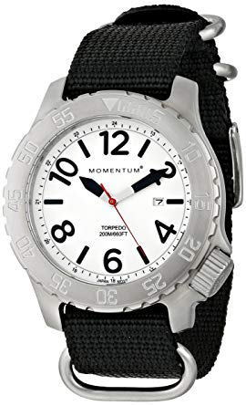 Men’s Sports Watch | Torpedo Dive Watch by Momentum | Stainless Steel Watches for Men | Analog Watch with Japanese Movement | Water Resistant (200M/660FT) Classic Watch - Lume/1M-DV74L7B