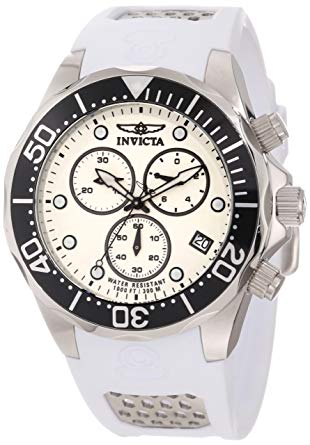 Invicta Men's 11480 Pro Diver Chronograph White Dial White Polyurethane Watch