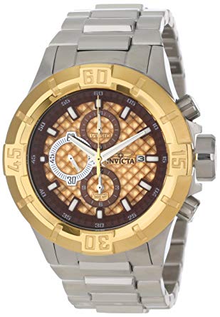 Invicta Men's 12371 Pro Diver Chronograph Gold Textured Dial Stainless Steel Watch