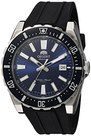 Orient Men's 'Nami' Japanese Automatic Stainless Steel and Rubber Diving Watch, Color:Black (Model: FAC09004D0)