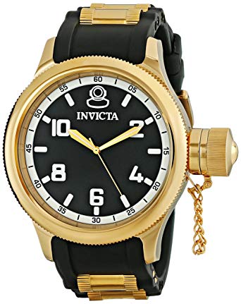 Invicta Men's Russian Diver 18k Gold Ion-Plated Stainless Steel Watch (1436)