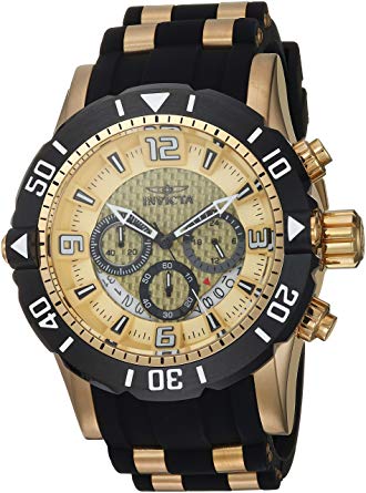 Invicta Men's 'Pro Diver' Quartz Stainless Steel and Polyurethane Diving Watch, Color:Two Tone (Model: 23705)