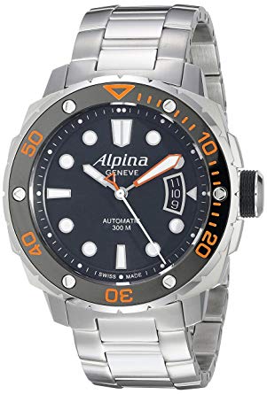 Alpina Men's AL-525LBO4V26B Seastrong Diver 300 Analog Display Automatic Self Wind Silver Watch