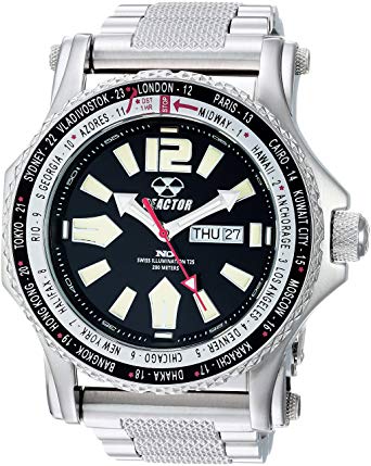 REACTOR Men's 'Proton 2' Swiss Quartz Stainless Steel Sport Watch, Color:Silver-Toned (Model: 91601)