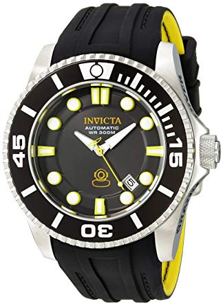 Invicta Men's 'Pro Diver' Automatic Stainless Steel and Silicone Diving Watch, Color Black (Model: 20199)