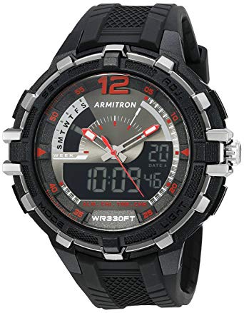 Armitron Sport Men's 20/5134BLK Analog-Digital Chronograph Black Resin Strap Watch