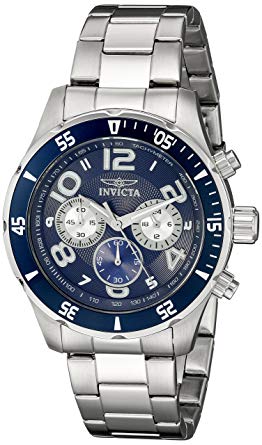 Invicta Men's 12911 Pro Diver Chronograph Dark Blue Textured Dial Stainless Steel Watch