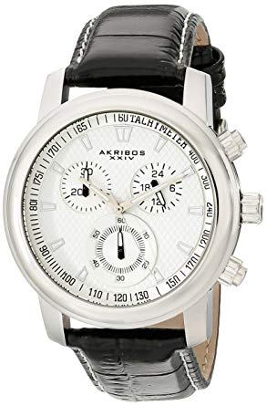 Akribos XXIV Men's AKR443SS Ultimate Quartz Chronograph White Dial Watch