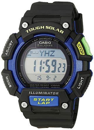 Casio Men's STL-S110H-1BCF Tough Solar Runner Digital Black and Blue Watch