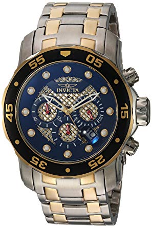 Invicta Men's 'Pro Diver' Quartz Stainless Steel Diving Watch, Color:Two Tone (Model: 25333)