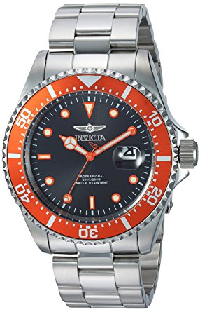 Invicta Men's 'Pro Diver' Quartz Stainless Steel Diving Watch, Color:Silver-Toned (Model: 22022)