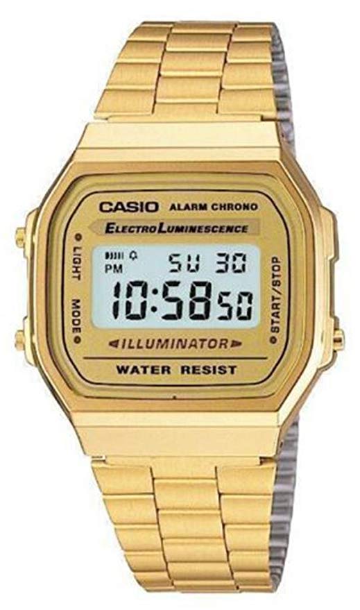 Casio Gold A168WG-9 Digital Alarm Eliminator Light A168WG-9W Sport Watch A168WG