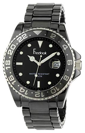 Freelook Men's HA5109-1 Lagon Black Ceramic with Black Bezel and Dial Watch