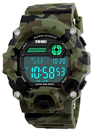 Carrie Hughes Men Digital LED Sport Watches Casual Military Camouflage Luminous Chronograph 50M Waterproof Watch CH289