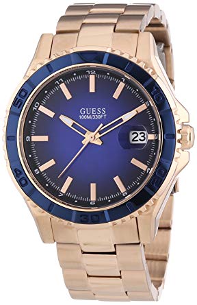 GUESS Men's W0244G3 Color Sport Blue Dial Rose Gold-Tone Watch