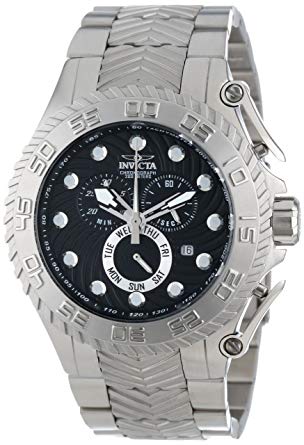 Invicta Men's 12931 Pro Diver Chronograph Black Textured Dial Stainless Steel Watch