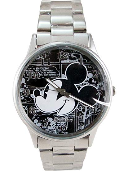 Silver Sport Bracelet Mickey Mouse Mens Watch