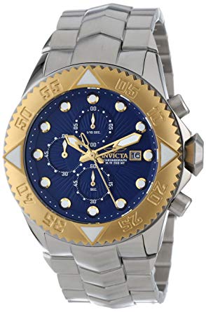 Invicta Men's 13098 Pro Diver Chronograph Blue Textured Dial Stainless Steel Watch