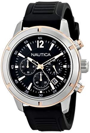 Nautica Men's N17654G Analog Display Quartz Black Watch