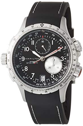 Hamilton Men's H77612333 Khaki ETO Stainless Steel Watch with Black Rubber Band