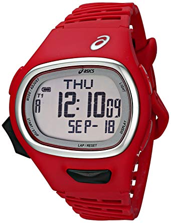 Asics Unisex CQAR0603 Digital Display Watch With Red Band