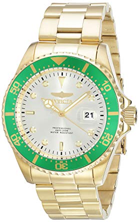 Invicta Men's 'Pro Diver' Quartz Stainless Steel Diving Watch, Color Gold-Toned (Model: 22067)