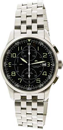 Victorinox Airboss Automatic Chronograph Black Dial Stainless Steel Mens Watch 241620