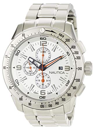 Nautica Men's N21524G NST 101 Silver Stainless Steel Bracelet and Case with Silver Dial Watch