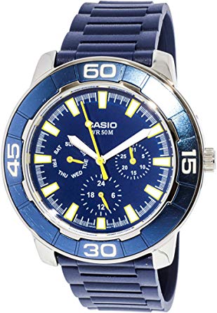 Casio Men's LTP1327-2EV Blue Resin Quartz Watch with Blue Dial