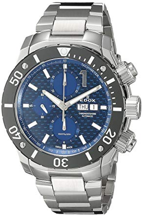 Edox Men's 01114 3M BUIN Chronoffshore Analog Display Swiss Automatic Silver Watch